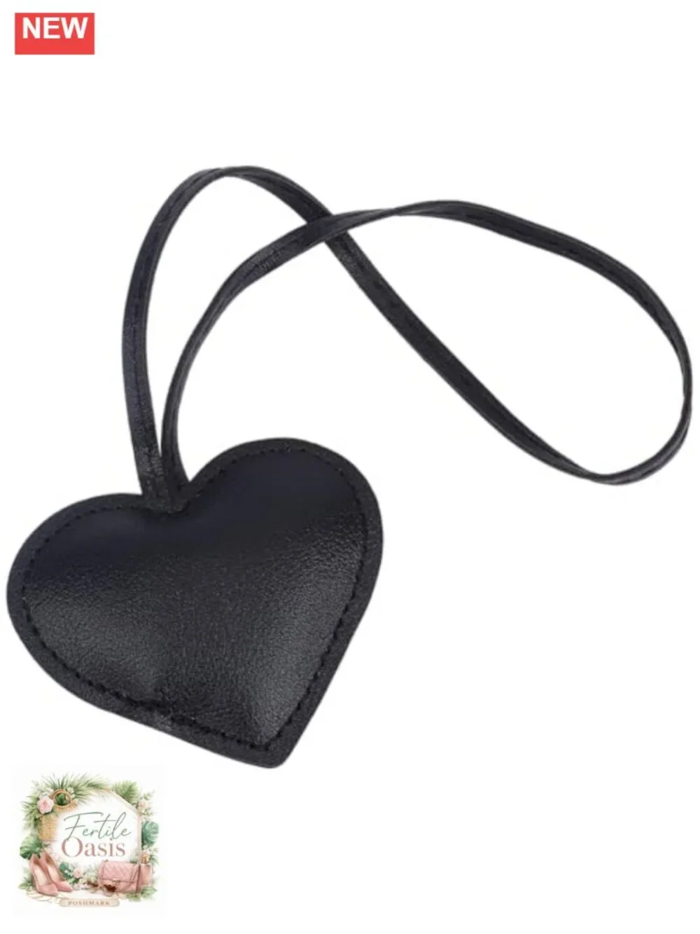 Set of 2 PU Leather Heart Keychain Charms for Women Cute 3D Love Shaped Bag